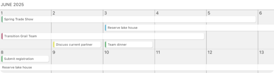 Calendar view